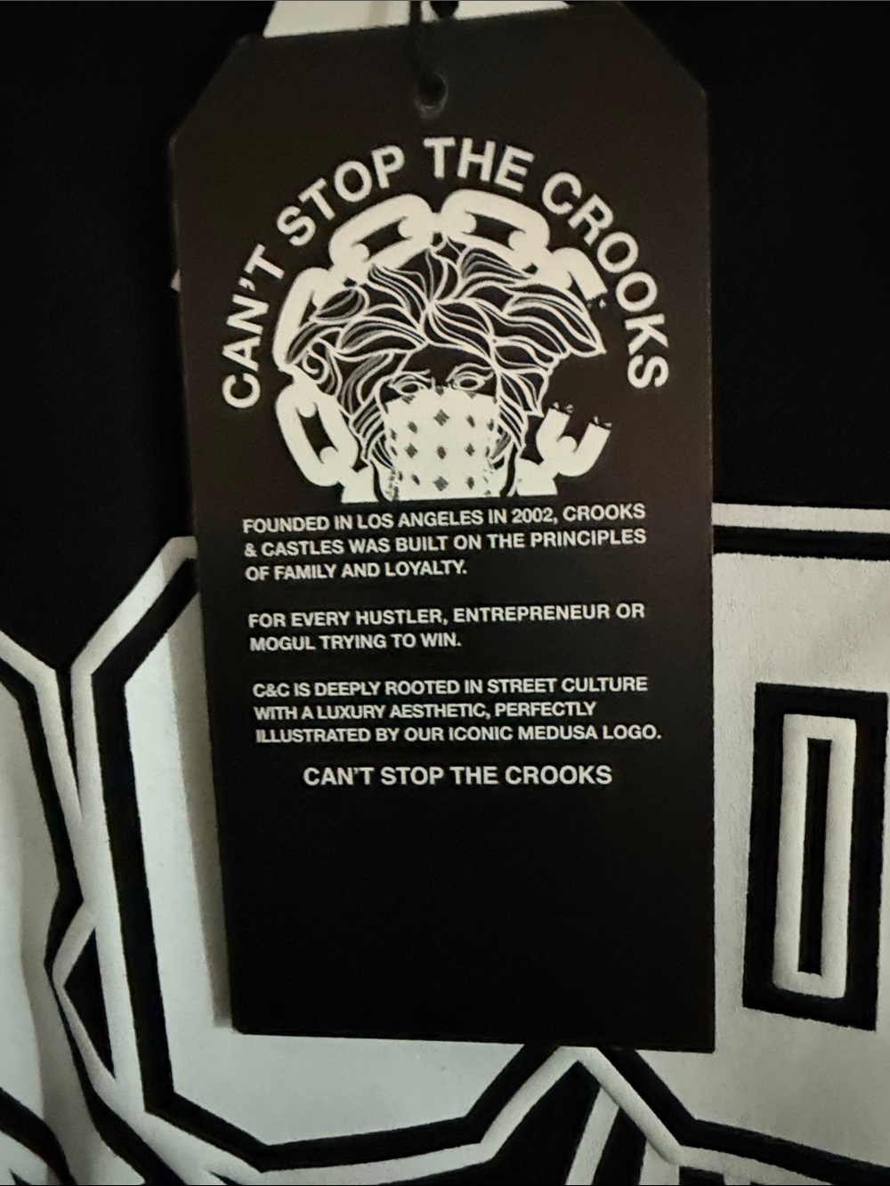 Crooks & Castles Black drop shoulder Tee with Red Boxing Glove Graphic - Picture 3 of 7